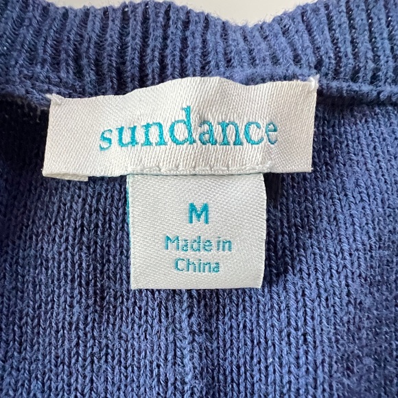 Sundance Reverse Print Split Neck Sweater in Chambray Size Medium - Picture 6 of 7